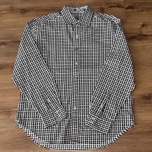 Ralph Graham Classic Black and White Checkered Men's Shirt. Size L